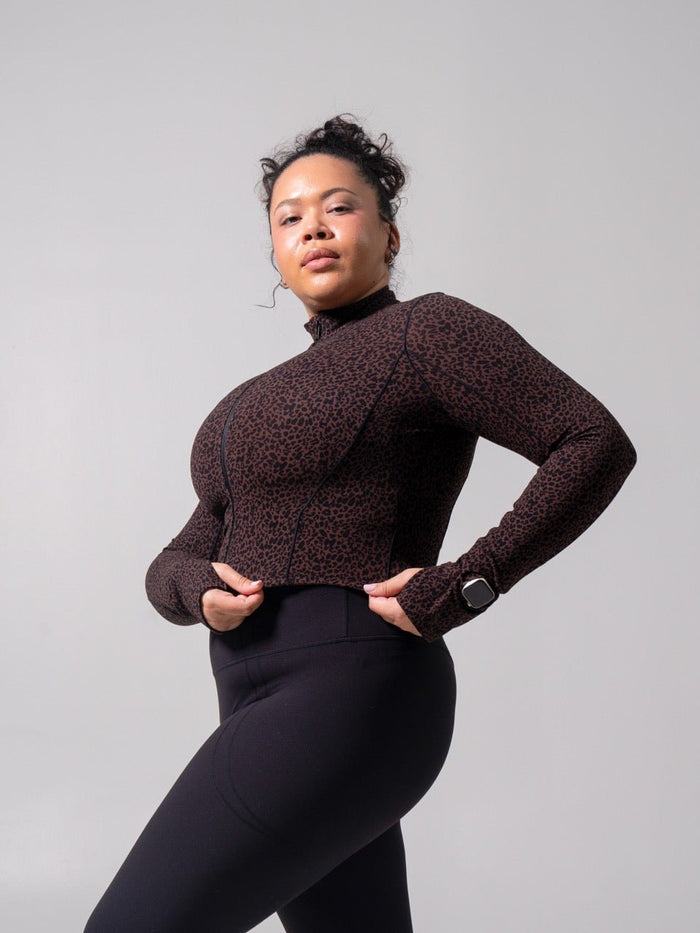 Rosa Waist Length Jacket - Leopard Print