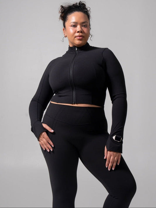 Rosa Waist Length Jacket - Onyx Black