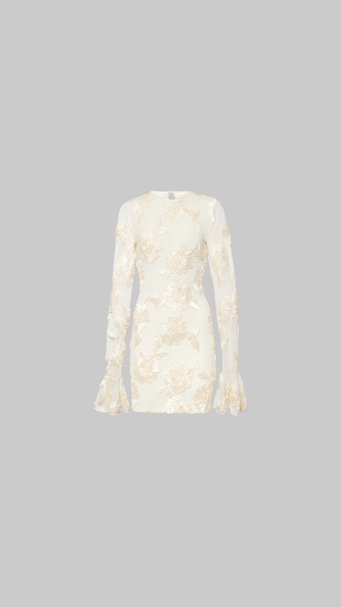 Roslita Floral Applique Mini Dress