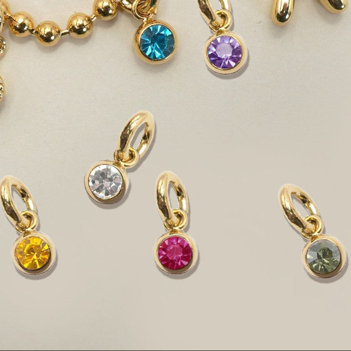 Round Birthstone Charm