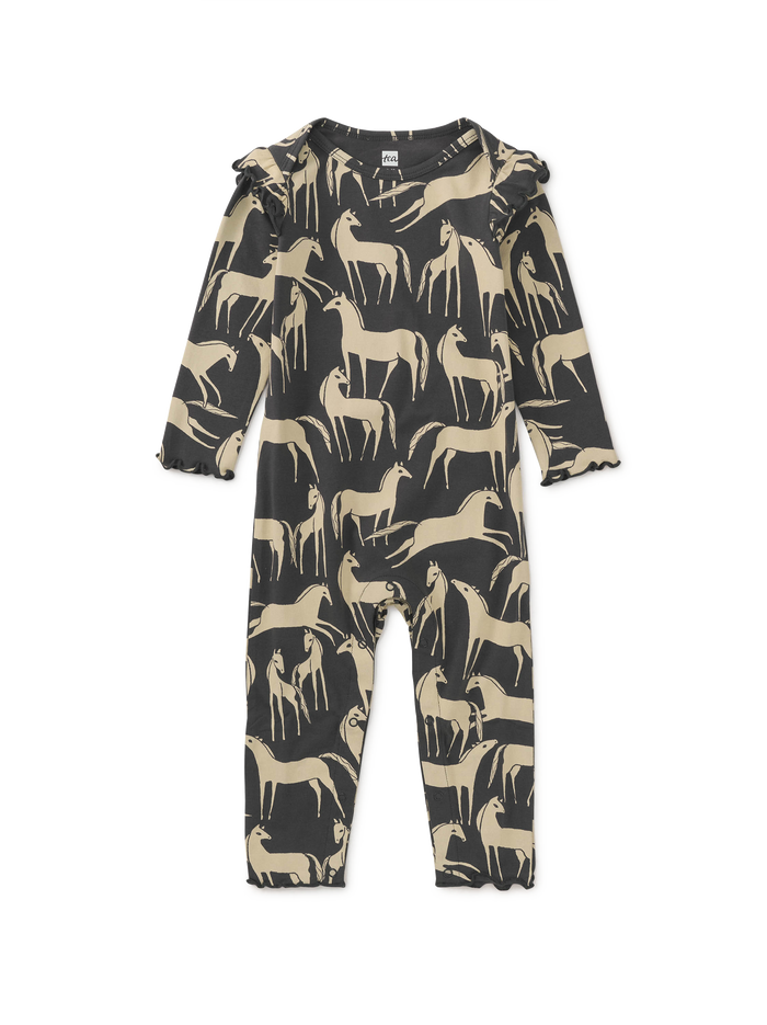 Ruffle Shoulder Baby Romper