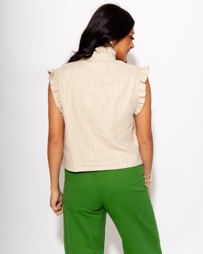 Ruffle Shoulder Vest Top