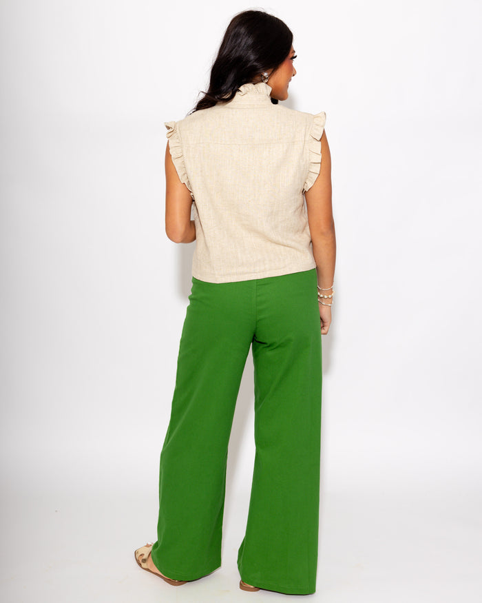 Ruffle Shoulder Vest Top