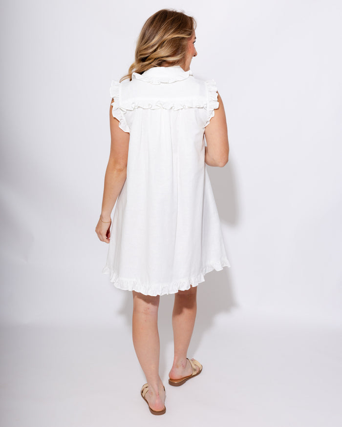 Ruffle Trim Shirt Dress