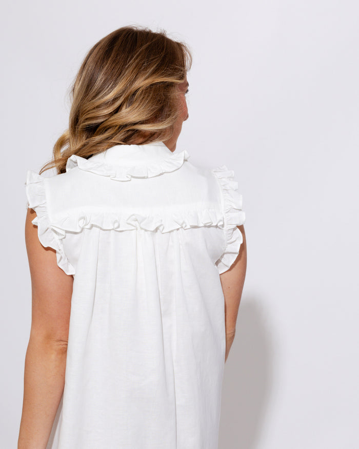 Ruffle Trim Shirt Dress