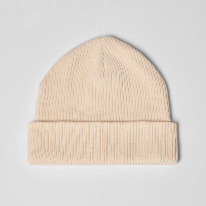 Men's Knitted Beanie in cream