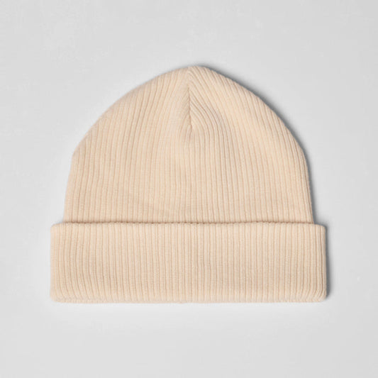 Men's Knitted Beanie in cream