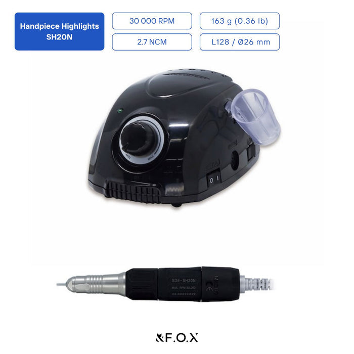 Saeyang Marathon Champion 3 Black + SH20N 30k RPM— Original E-File Nail Drill Machine Drill machine Saeyang