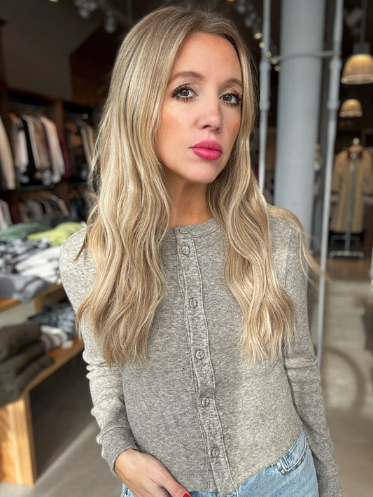 Sage The Label The Lodge Button Front Knit Top