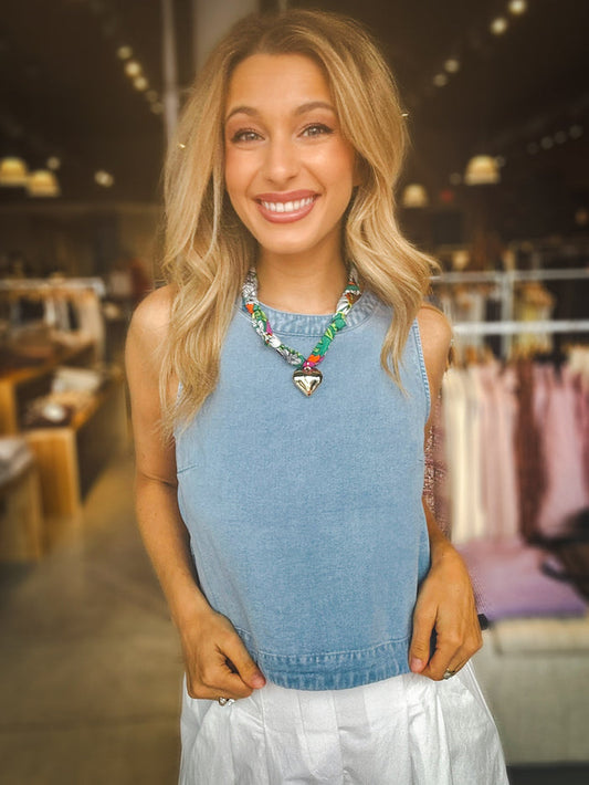 Saide & Sage It's Pouring Sleeveless Top