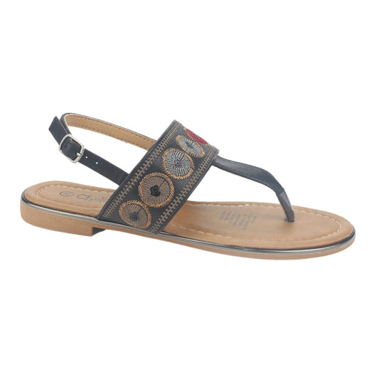 Sandalia Chalada Mujer Call-27 Negro Plana Sandalias Chalada