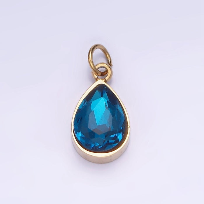 Sapphire Teardrop Charm