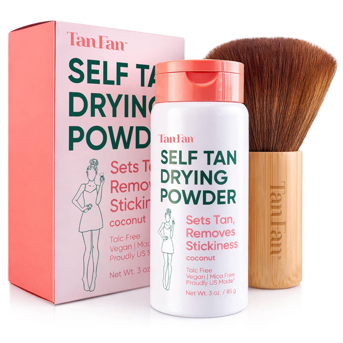 Self Tan Drying Powder + Bamboo Body Brush - USA Made