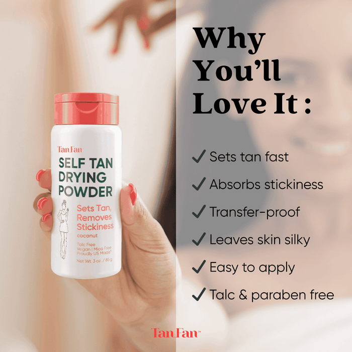 Self Tan Drying Powder + Bamboo Body Brush - USA Made