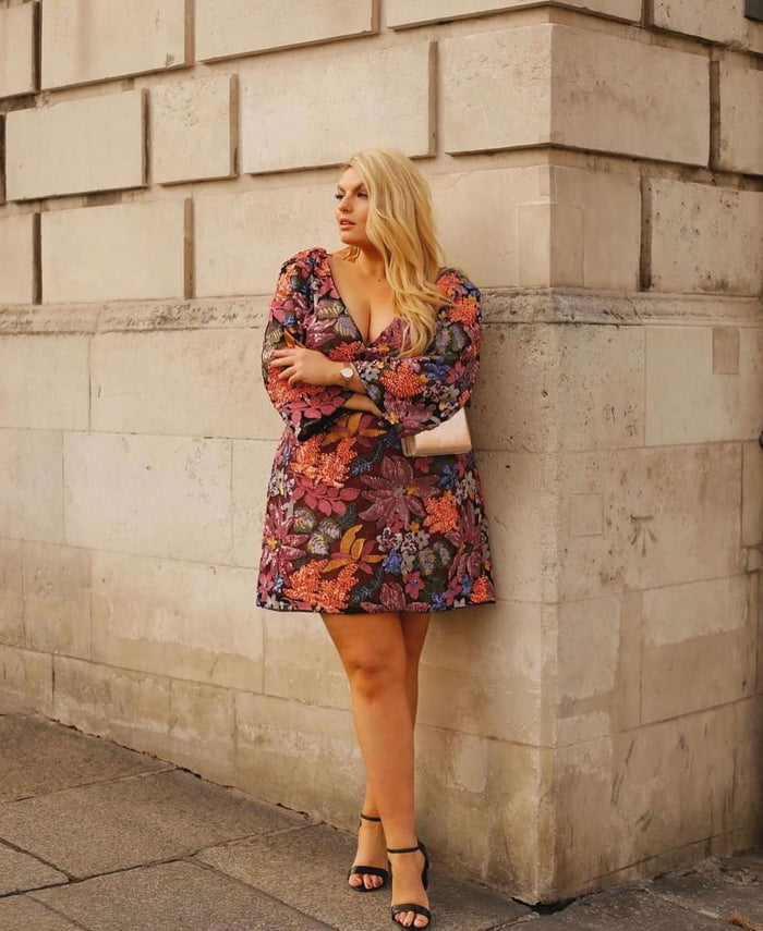Sequined Embroidered Mini Dress