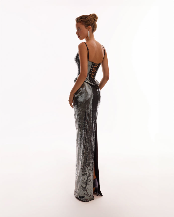 Sequined Grey Corset, Midnight Walk