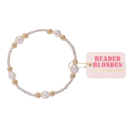 Serena Pearl Bracelet in Silver with Gold
