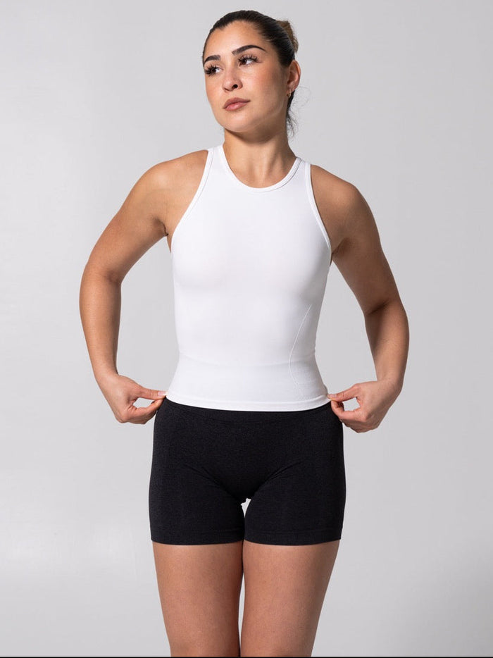 Shape Seamless Hip Tank - White