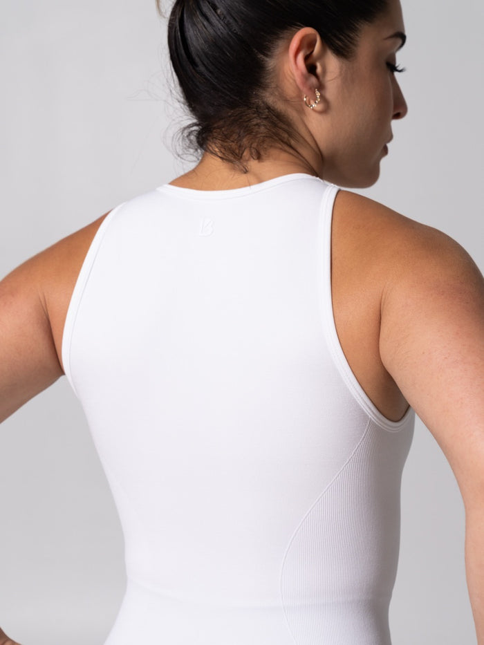 Shape Seamless Hip Tank - White