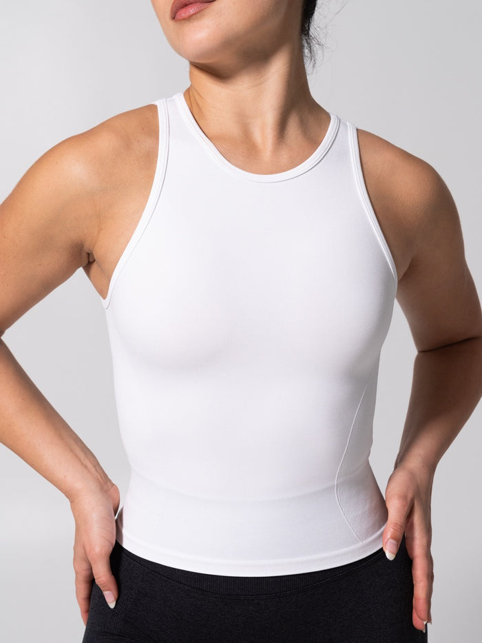 Shape Seamless Hip Tank - White