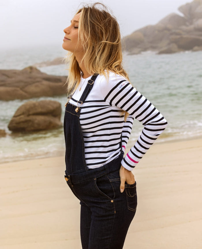 Sharon raw denim maternity overalls
