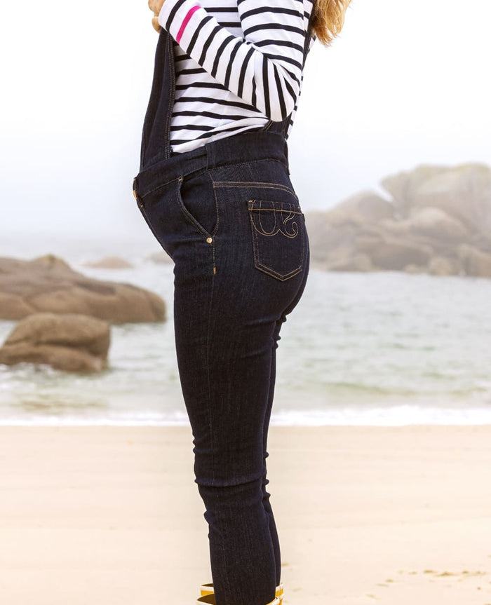 Sharon raw denim maternity overalls