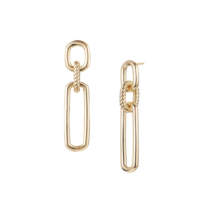 She's Spicy Link Statement Earrings in Gold