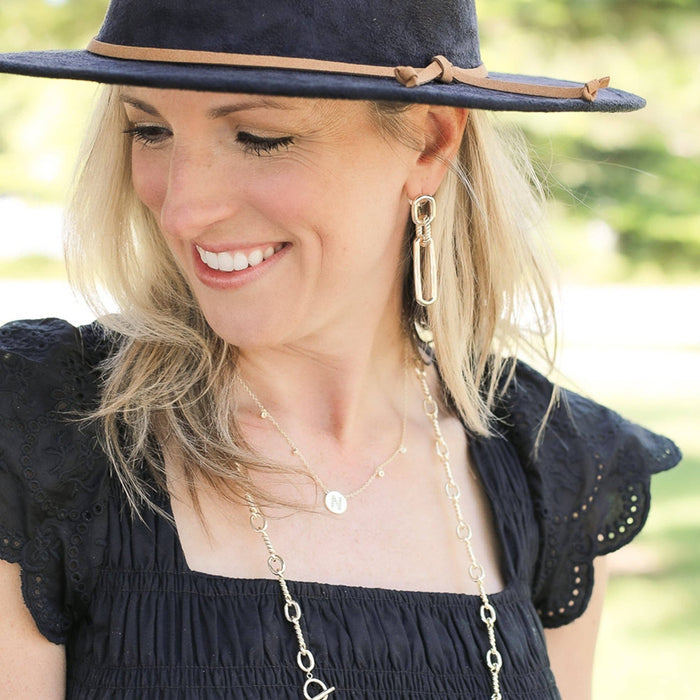 She's Spicy Link Statement Earrings in Gold