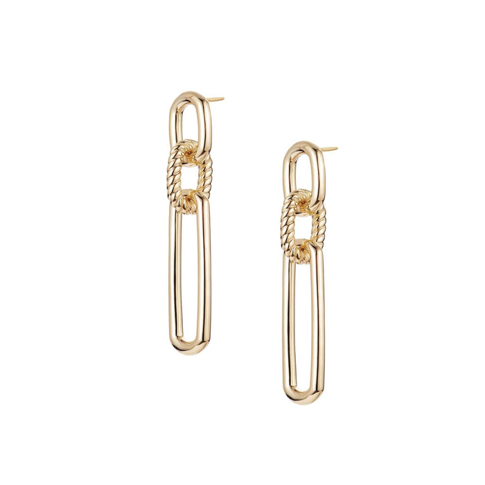 She's Spicy Link Statement Earrings in Gold