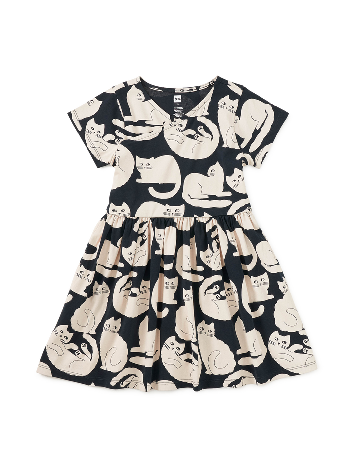 Short Sleeve Wrap Neck Dress