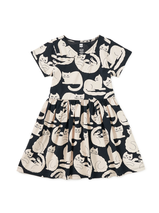 Short Sleeve Wrap Neck Dress