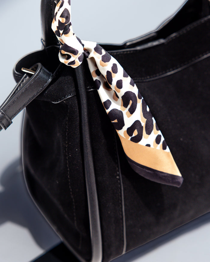 Signature Suede Handbag in Black