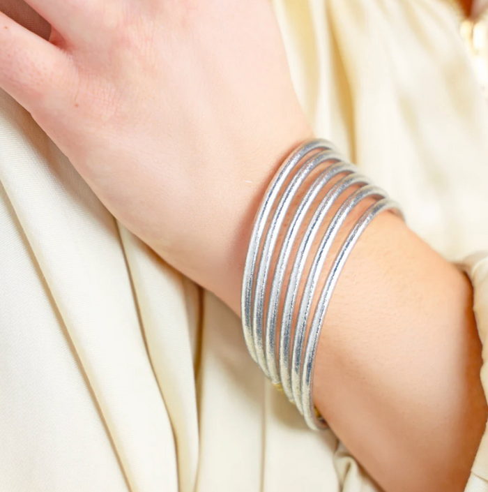 Silver Lumine All Weather Bangles® (Set of 6)