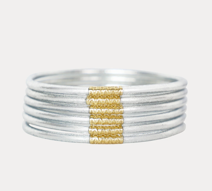 Silver Lumine All Weather Bangles® (Set of 6)