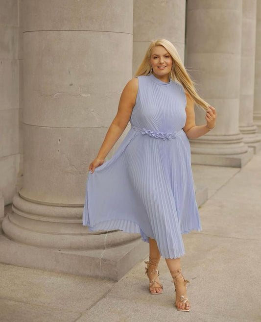 Simara Pleated Midi Dress