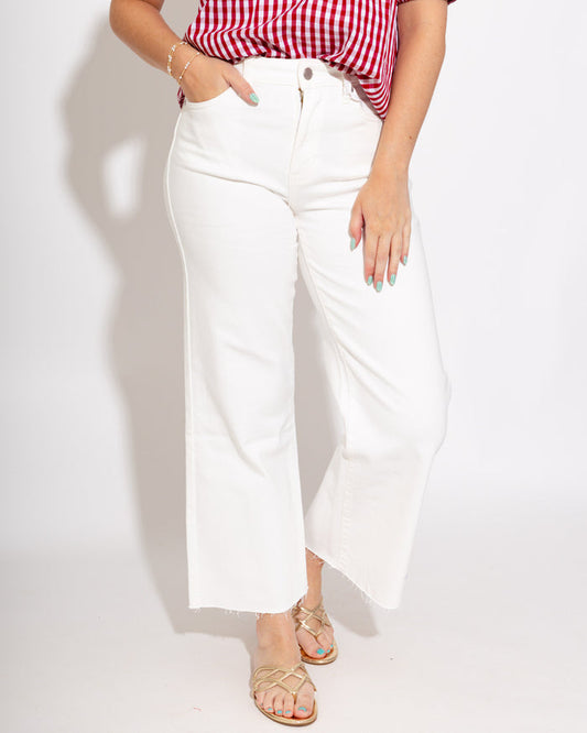 Slim Wide Leg Jean in White
