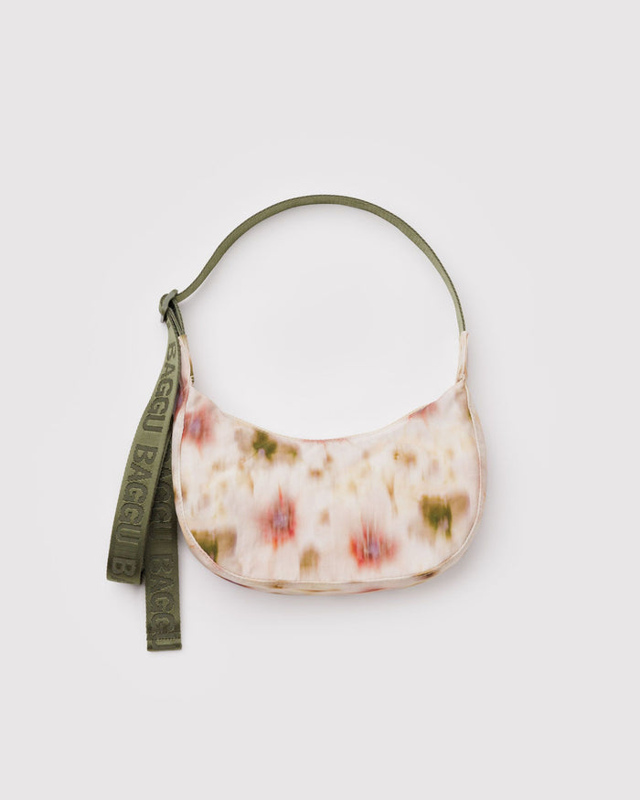 Baggu - Small Nylon Crescent Bag - Abstract Floral -