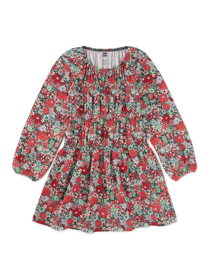 Smocked Blouson Dress
