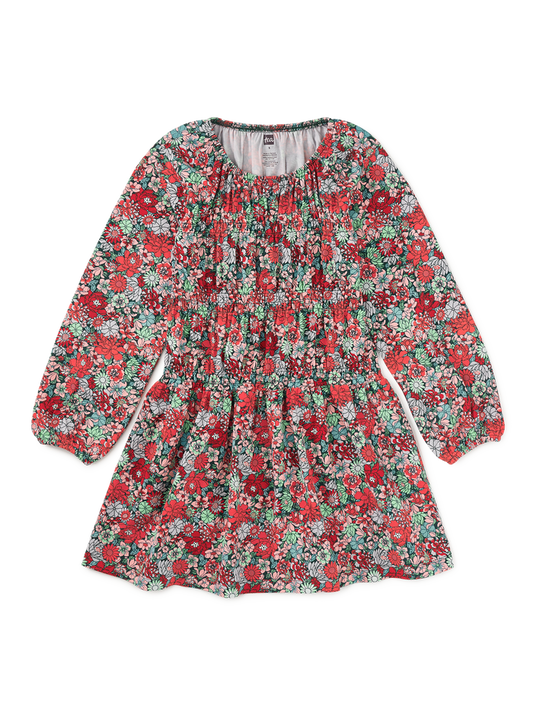 Smocked Blouson Dress