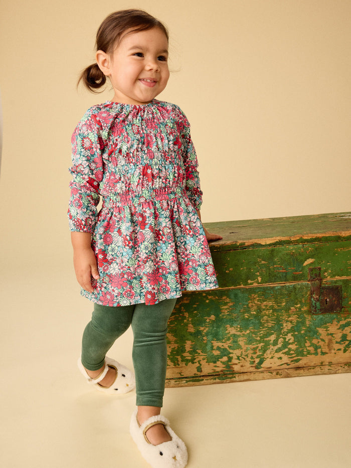 Smocked Blouson Dress