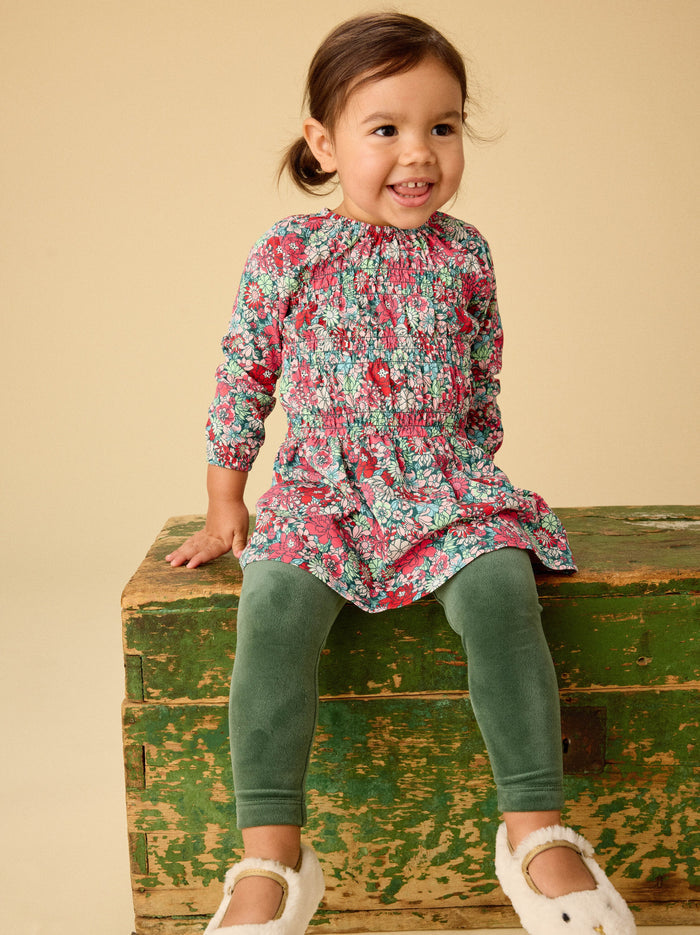 Smocked Blouson Dress