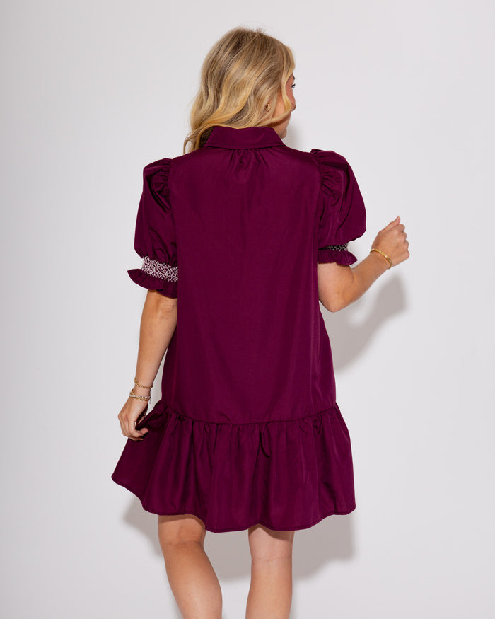Smocked & Sweet Mini in Plum
