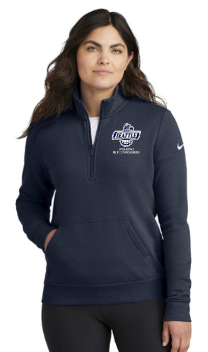 Sno-King Jr Thunderbirds Nike Women's Club Fleece Sleeve Swoosh 1/2-Zip