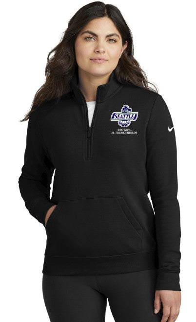 Sno-King Jr Thunderbirds Nike Women's Club Fleece Sleeve Swoosh 1/2-Zip