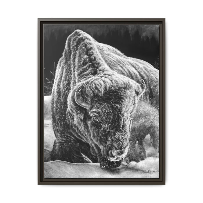 "Snowman" Framed Canvas