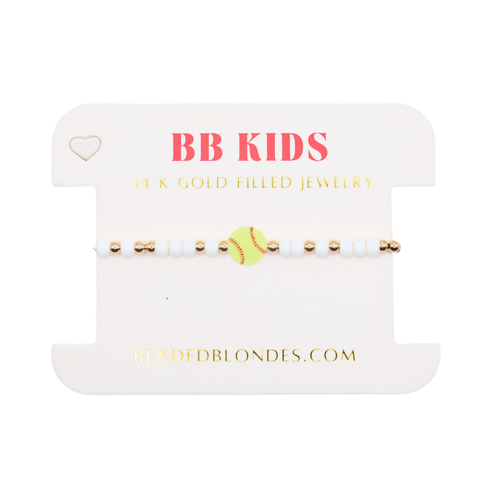 Softball Sprinkle Bracelet (Kids Size)