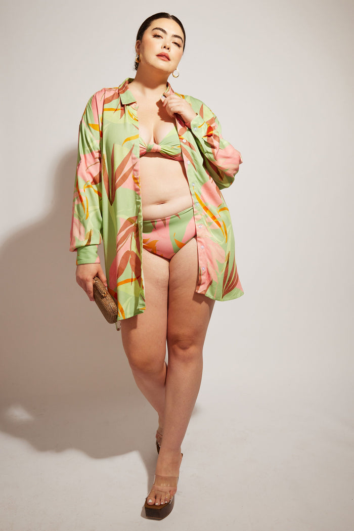 Nomads Swimwear - Sol Button-Up Shirt Dress - Birds of Paradise -