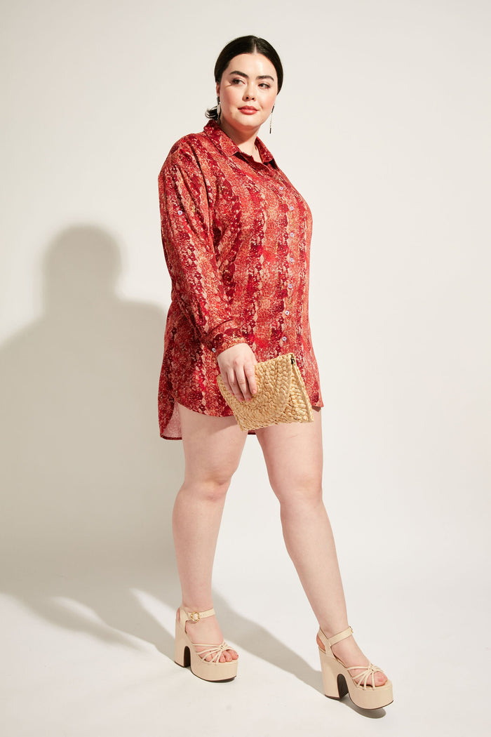 Nomads Swimwear - Sol Button-Up Shirt Dress - Iguana -
