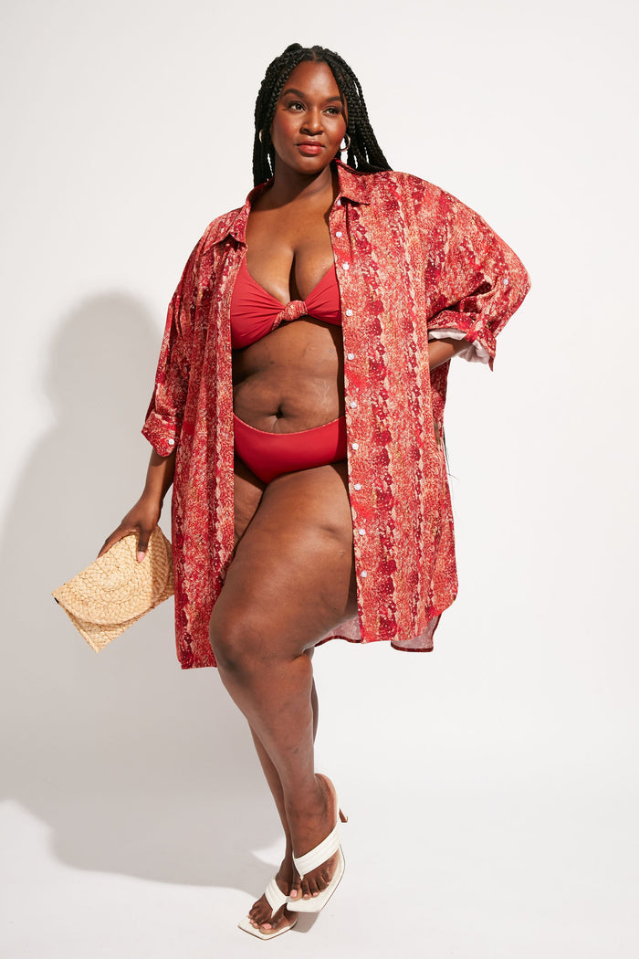 Nomads Swimwear - Sol Button-Up Shirt Dress - Iguana -