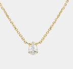 Solitaire 14K gold necklace